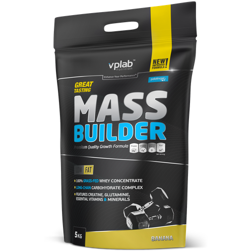 vplab mass builder mix 5шт банан 5шт ваниль по 100г Гейнер vplab Mass Builder, 5000 г, банан