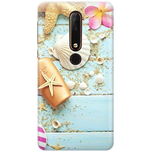 фото Re:pa накладка transparent для nokia 6 (2018) с принтом "пляжный натюрморт"