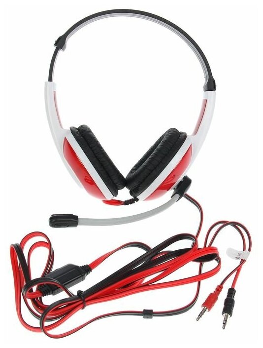 Наушники Defender Warhead G-120 игровые полноразмерные микрофон 35мм 2 м черно-красные