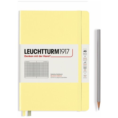 Записная книжка Leuchtturm, A5, в клетку, 251 страницы, ванильная