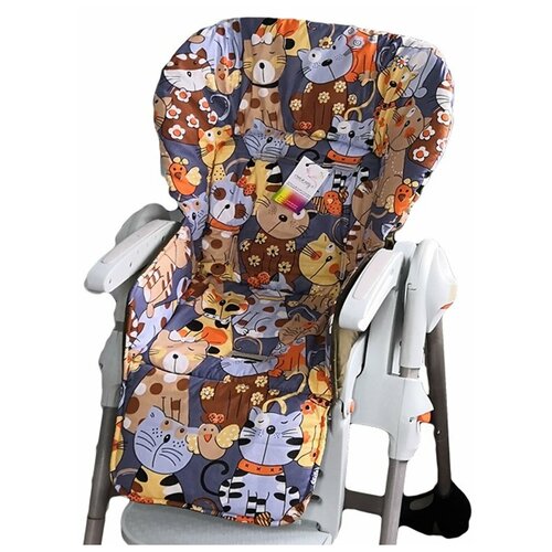 Двусторонний сменный вкладыш Стрекоза к стулу для кормления бренда Happy Baby Kevin, Любимые коты