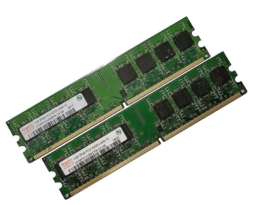 Б/у 2Gb PC2-4200(533)DDR2 Hynix HYMP512U64BP8-C4(Kit 2x1Gb)