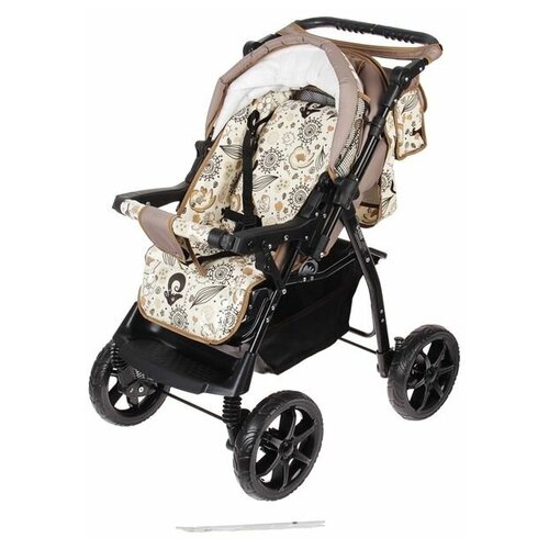 Коляска-трансформер «Гном», пластиковые колёса, оттенки коричневого, рисунок микс