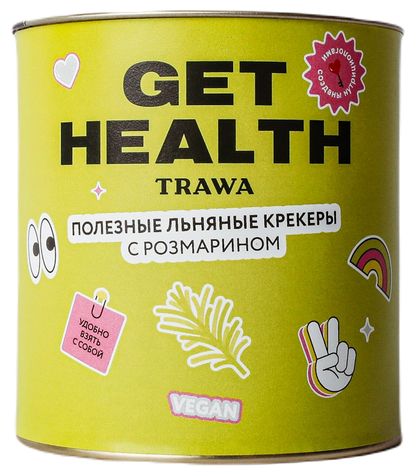 Trawa Крекеры льняные c розмарином от Get Health, 60 гр.