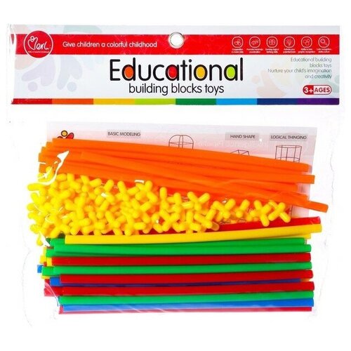 Конструктор обучающий «Соломинки», 100 деталей