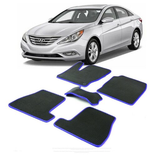 Коврики EVA ЕВА ЭВА в салон автомобиля SONATA 6 YF 2009-2014 Hyundai Соната уф юф Хендай Хундай черный кант