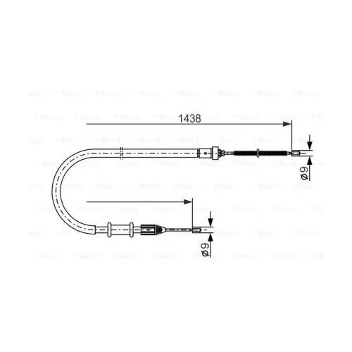 Трос ручного тормоза RENAULT KANGOO 1432мм, BOSCH, 1 987 477 634