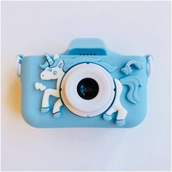 Детский цифровой фотоаппарат Единорог ударопрочный 48Мп камера 1080p Full-HD высокого качества со встроенной памятью, фотоаппарат для детей с играми и селфи, подарок для мальчиков