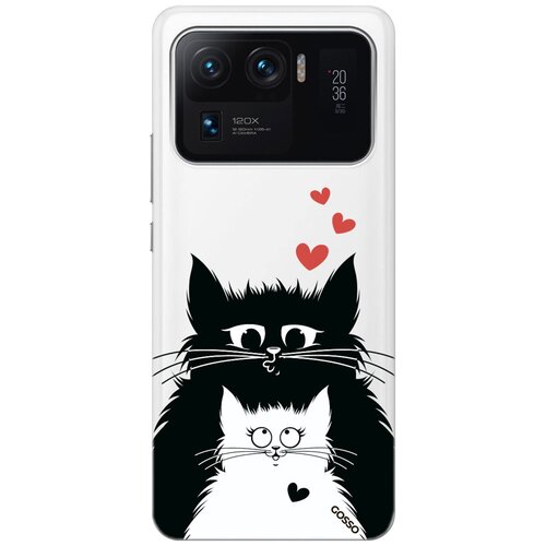 Ультратонкий силиконовый чехол-накладка Transparent для Xiaomi Mi 11 Ultra с 3D принтом Cats in Love ультратонкий силиконовый чехол накладка transparent для xiaomi redmi note 10 pro с 3d принтом cats in love