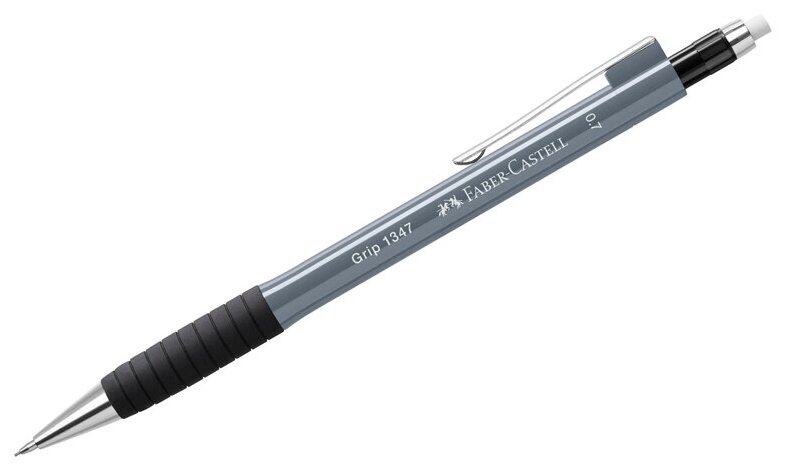 Карандаш механический Faber-Castell Grip 1347 (В, 0.7мм, грип, с ласт., автоподача грифеля) корпус серый, 12шт. (134789)