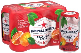 Газированный напиток Sanpellegrino Aranciata Rossa Красный апельсин, 0.33 л, 6 шт.