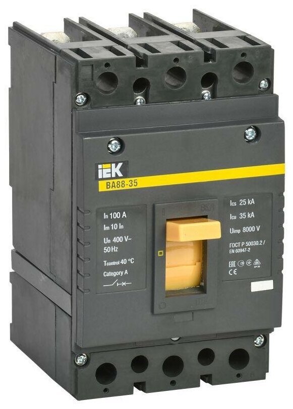 Выключатель автоматический 3п 100А 35кА ВА 88-35 IEK SVA30-3-0100 ( 1шт. )