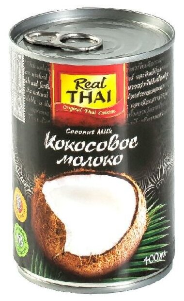 Кокосовое молоко REAL THAI, 85 %, 400 мл - фотография № 1