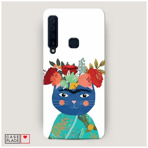 фото Чехол пластиковый samsung galaxy a9 2018 кот с цветами case place