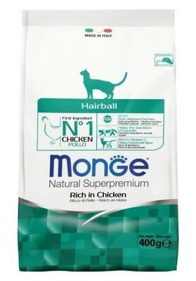Monge (Монж) 400г Hairball для кошек для выведения шерсти из желудка