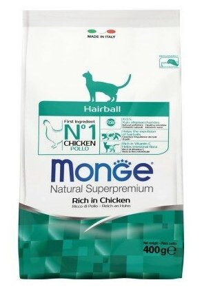 Monge (Монж) 400г Hairball для кошек для выведения шерсти из желудка