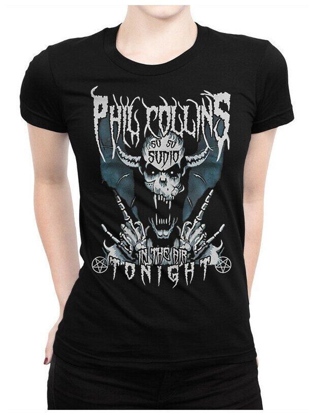 Футболка DreamShirts Phil Collins - Фил Коллинс Женская Черная 