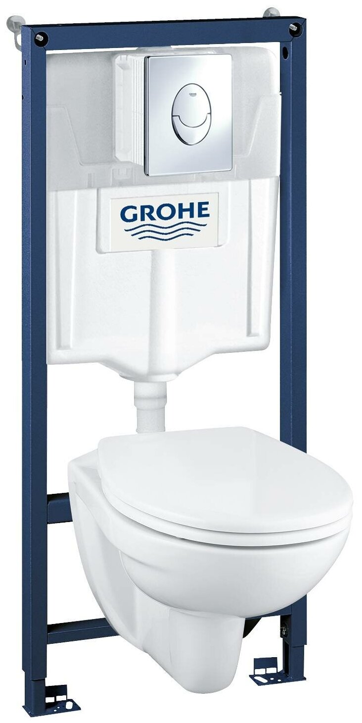 Набор инсталляция GROHE Solido 39192000 с п/унитазом Lecico Perth и панелью смыва Skate Air, хром