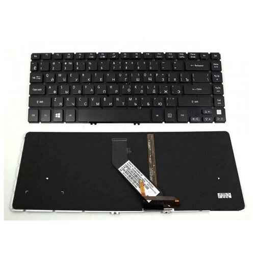 Клавиатура для ноутбука Acer Aspire V5-431, R3-471TG черная, с подсветкой кабель питания постоянного тока для ноутбука acer aspire v5 431 v5 431g v5 431p v5 431pg v5 471 v5 471g v5 471p 50 4tu04 042