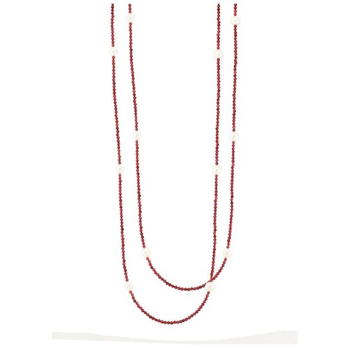 фото Alerie-accessories колье из натурального граната с майорским жемчугом (an100) alerie accessories