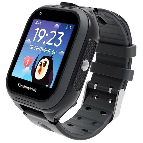 Findmykids 4G Go Современные 4G-часы с расширенным функционалом безопасности и двумя камерами (черного цвета)