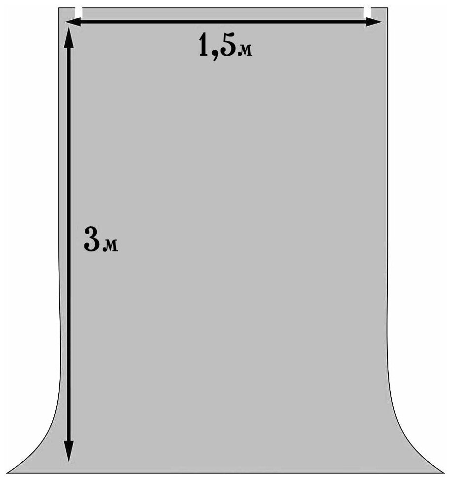 Фотофон 3*1.5м светло-серый / фон для фото и видео съемки