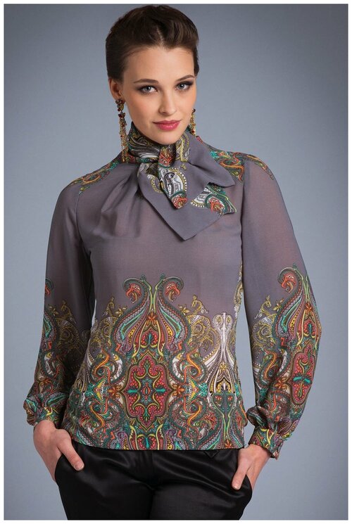Блуза  Арт-Деко, размер 44, серый