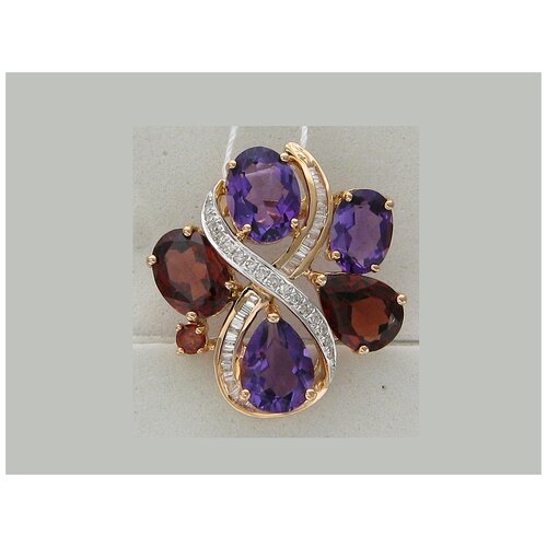 фото Эстет подвеска из золота с бриллиантами, гранатами и аметистами ж7п6114404