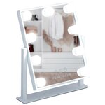 Профессиональное зеркало c подсветкой для макияжа 30х25 см настольное , DC117-7 серия HOLLYWOOD от FENCHILIN - изображение