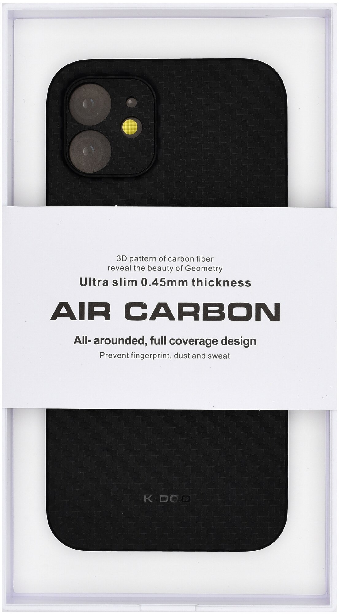 Чехол для iPhone 12 AIR Carbon-Чёрный