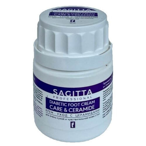Купить SAGITTA / Крем-уход с церамидами для очень сухой кожи стоп DIABETIC FOOT CREAM CARE&CERAMIDE Sagitta 50 мл, SAGITTA Professional