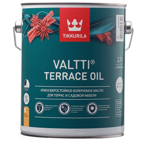 Масло для террас, бесцветное Tikkurila Valtti Terrace Oil 2,7L