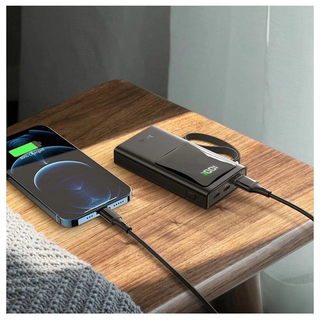 Внешний аккумулятор Hoco Q4, 10000 мАч, USB, USB-C, Lightning, 3А, PD 20W + QC3.0, черный