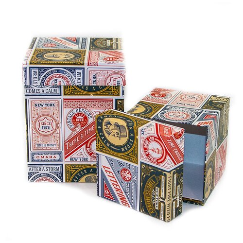 фото Набор коробок этикетки, модные лейблы, 13*13*17 см, 2 шт. дон баллон