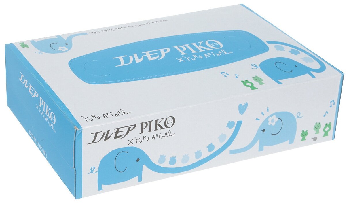 Салфетки бумажные двухслойные мягкие, салфетки бумажные в коробке Kami Shodji ELLEMOI "Piko" 160 шт Япония