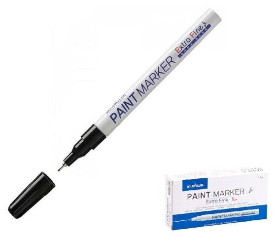 Маркер-краска (лаковый) MunHwa Extra Fine Paint Marker, 1.0 мм, чёрная нитро-основа