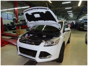 Амортизаторы - упоры капота для Форд Куга (Ford Kuga) с 2013 года и с 2016 года, 2 шт. KU-FD-KG02-02