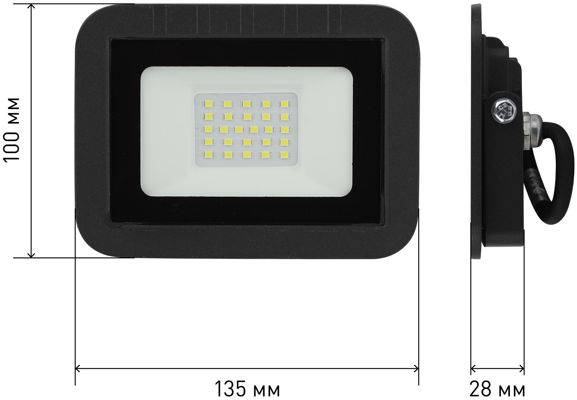 Прожектор светодиодный уличный ЭРА PRO LPR-061-0-65K-020 20Вт 6500К 1900Лм IP65