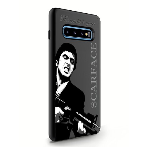 Черный силиконовый чехол MustHaveCase для Samsung Galaxy S10 Plus Scarface Tony Montana/ Лицо со шрамом для Самсунг Галакси С10 Плюс Противоударный