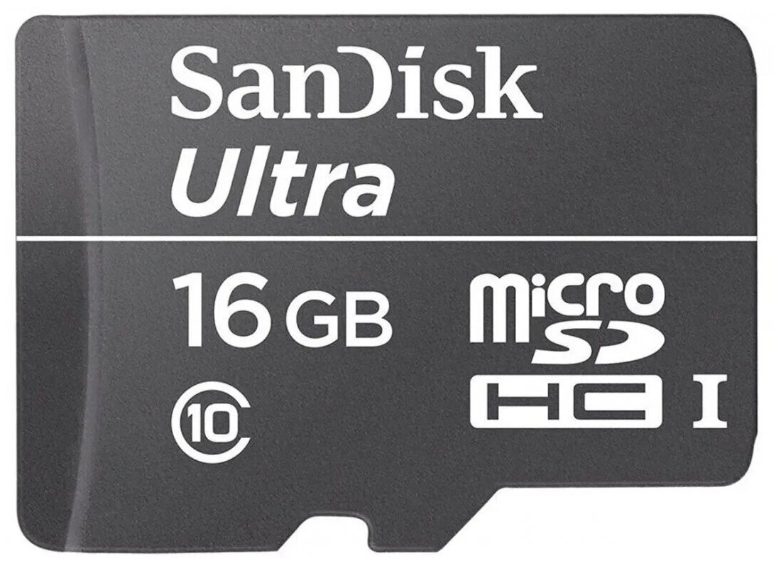 Карта памяти SanDisk microSDHC Ultra Class 10 UHS-I U1 (80/10MB/s) 16GB