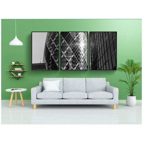 фото Набор модулных постеров для интерьера "огурчик, лондон, город" 60x90 см. в тубусе, без рамки lotsprints