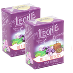Сахарные конфеты / освежающие пастилки Leone со вкусом черники (2 упаковки по 30 г), Италия - изображение