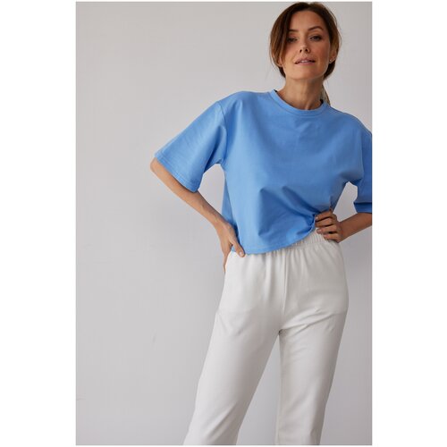 фото Топ укороченный голубой the robe