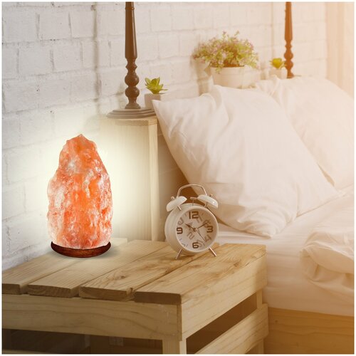 Солевая настольная лампа Vilart Скала V37-001 2-3 кг, мощность лампы 25 Вт, розовая гималайская соль, светильник-ночник, цоколь E14, шнур питания 1,5 метра с диммером.