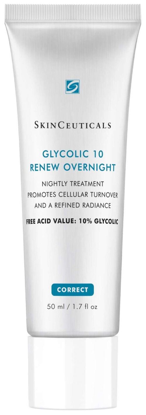 SkinCeuticals Glycolic 10 Renew Overnight Ночной крем стимулирующий обновление клеток и возрождающий сияние, 50 мл