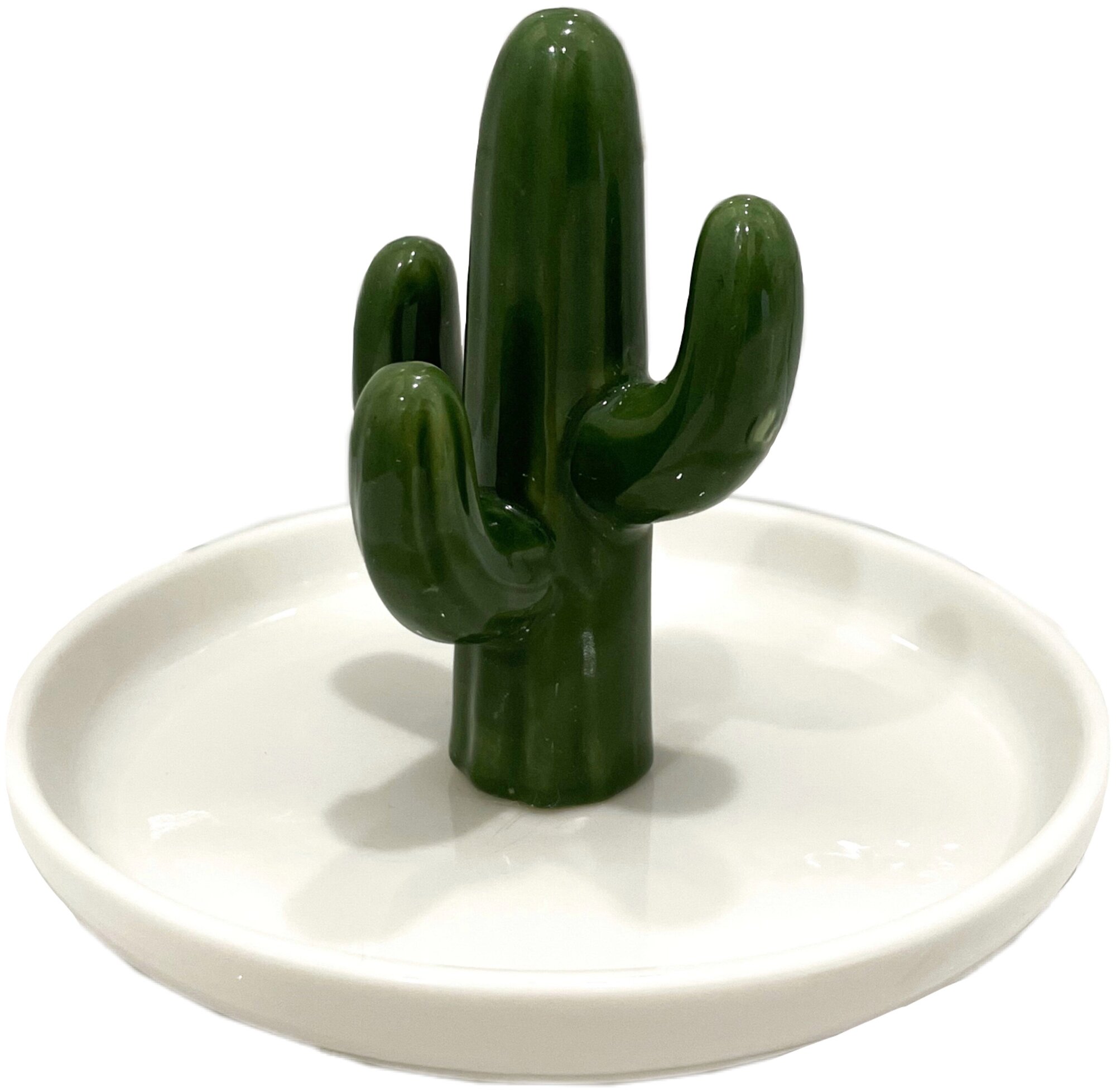 фото Подставка для украшений, блюдце для бижутерии, шкатулка "Кактус", керамика