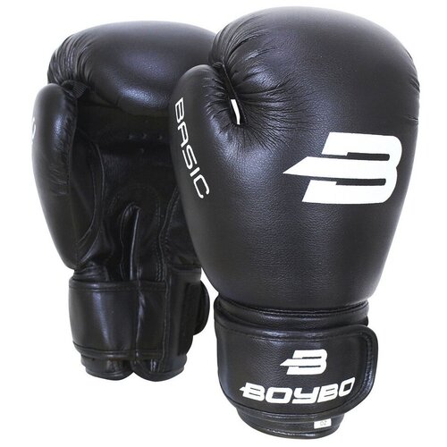 Перчатки боксерские BoyBo Basic 8oz кожзам чёрные