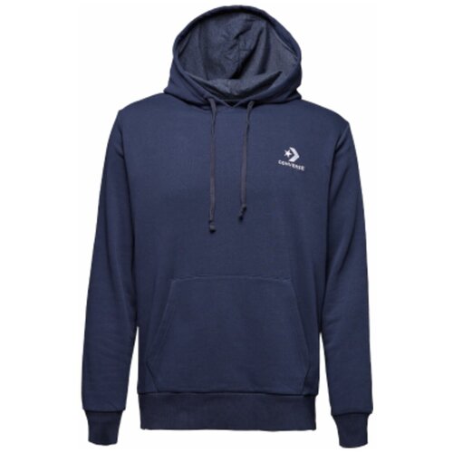 фото Толстовка мужская converse star chevron emb po hoodie 10008926467 с капюшоном синяя (l)