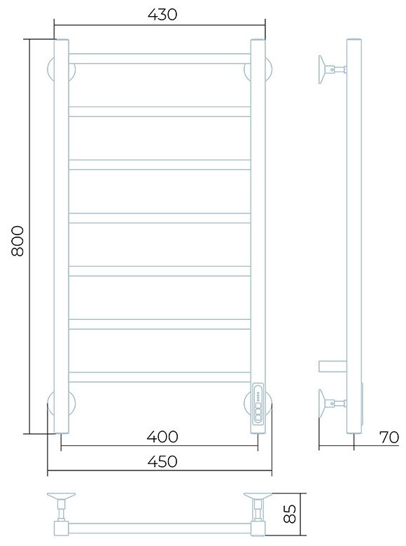 Полотенцесушитель электрический Larusso Феличия П7 400х800 - фотография № 7