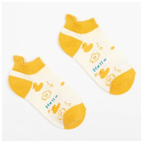 Носки Minaku, размер 36-41, желтый носки женские с принтом зайка укороченные размер 36 41